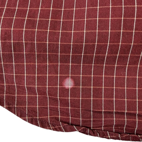 Vintage Polo RalphLauren Blake Button Down Shirt Men 16 Red White Plaid Pony 90s - Picture 7 of 11